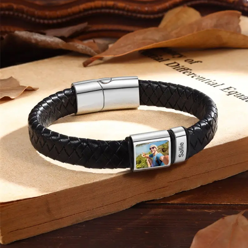 Coordinates Bracelet - Gepersonaliseerde foto naam armband voor mannen