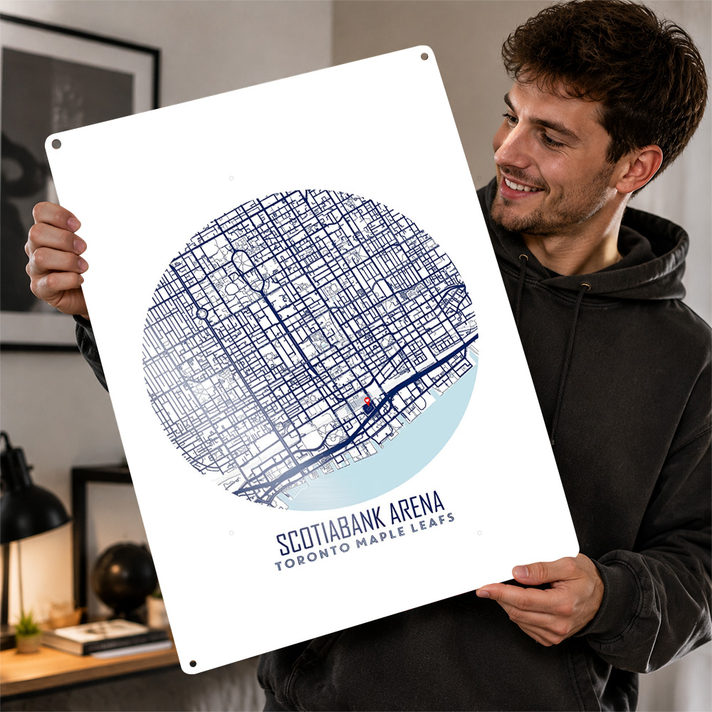 Custom Map Poster - Scotiabank Arena Kaart Metalen Poster Sportmuurdecoratie
