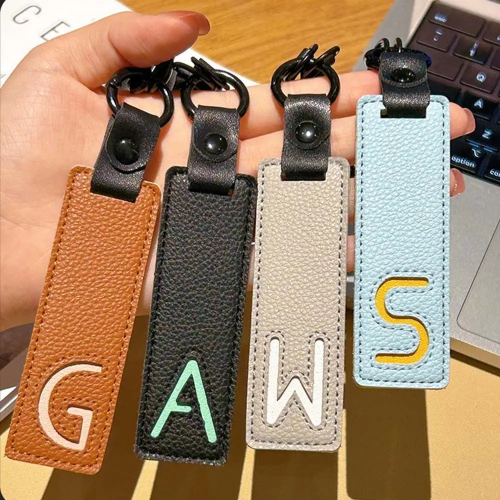 Monogram Keychain Leather - Klassieke Pu lederen sleutelhanger A-Z 26