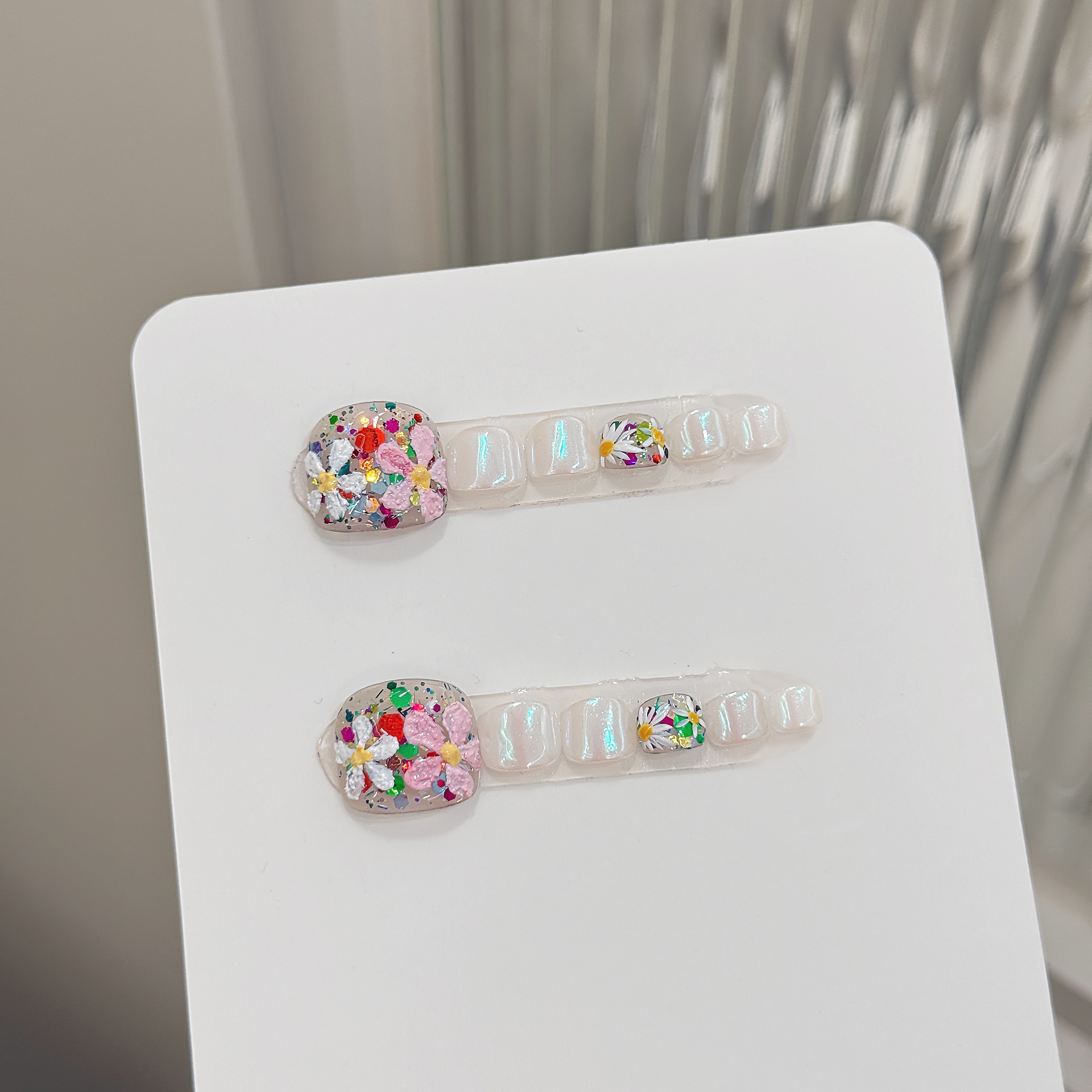 Pressed Flower Art - 12 stuks handgemaakte pers op teennagels