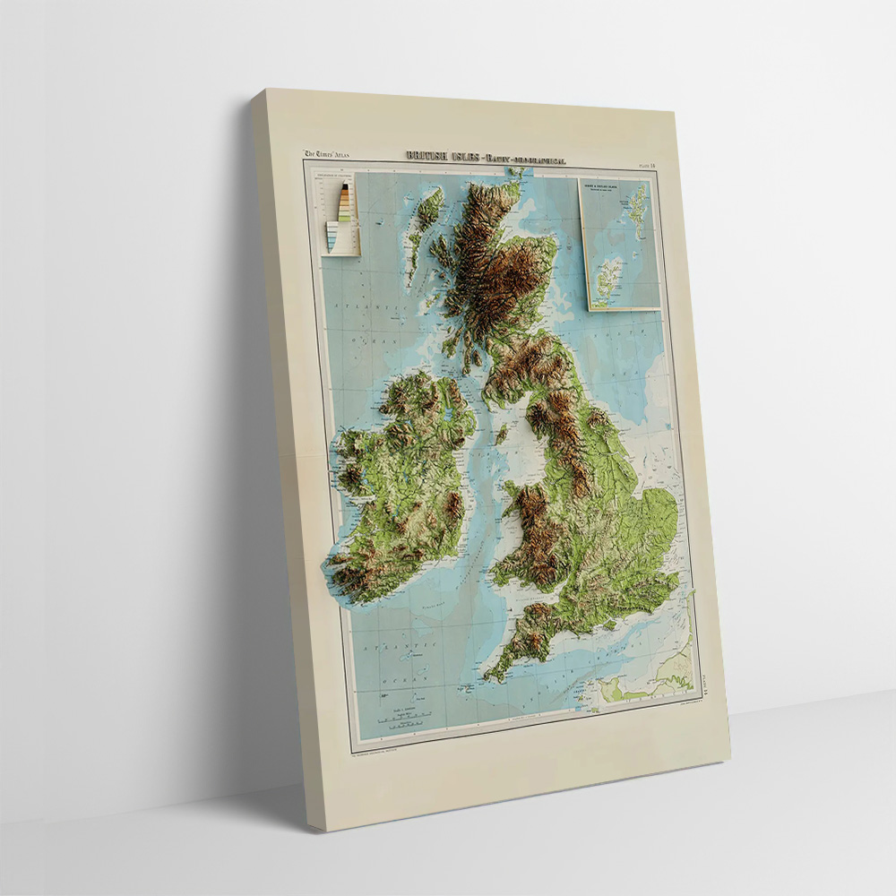 3D reliëfkaart van 1922 Britse - Custom Map Poster recensie en prijs