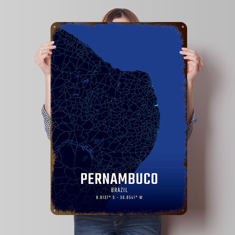 Pernambuco Midnight City Map M - Custom Map Poster recensie en prijs