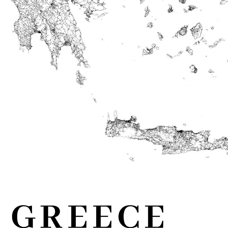 Griekenland Road Kaart Poster  - Custom Star Map recensie en prijs