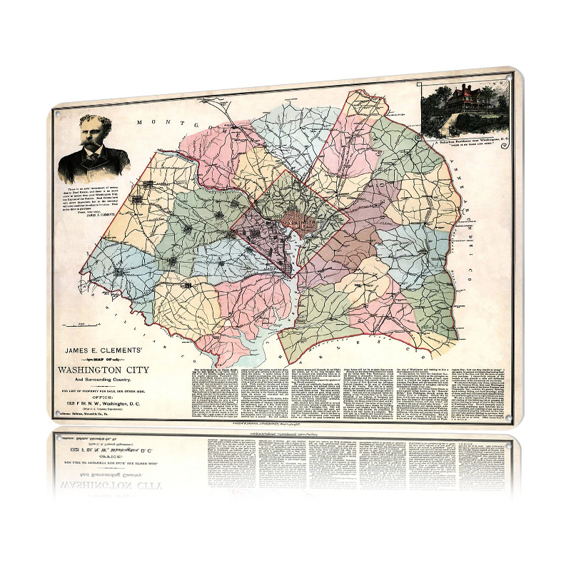 Kaart van Washington City Gedr - Custom Map Poster recensie en prijs