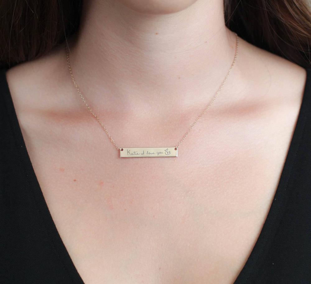 Gepersonaliseerde Custom Werke - Handwriting Necklace Bar recensie en prijs