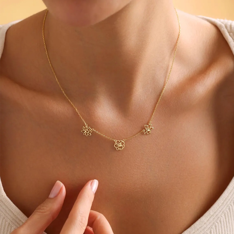 Aangepaste geboorte bloemen ke - Birth Flower Necklace recensie en prijs