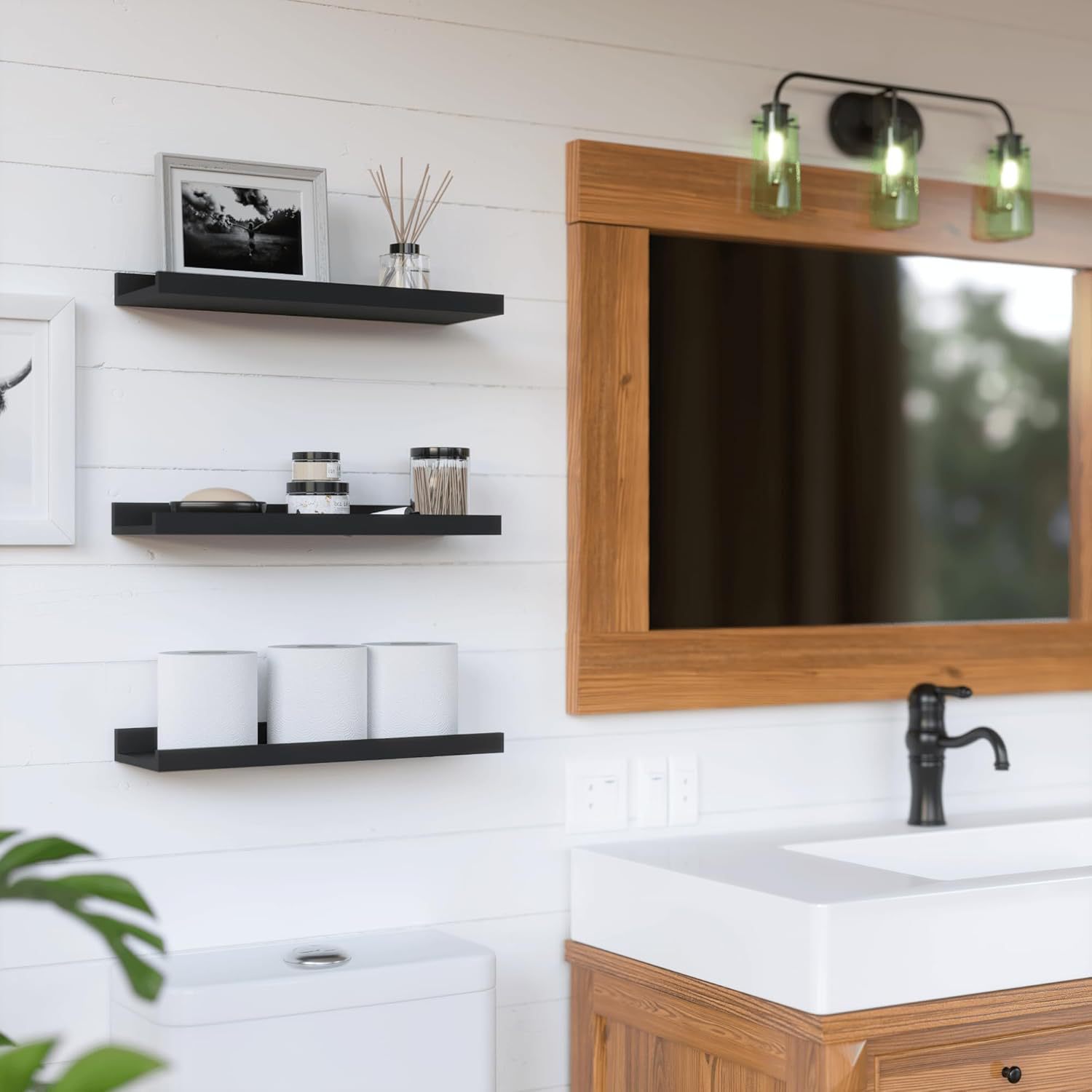 Creatief wandopbergrek 2-delig - Engraved Wood Frame recensie en prijs